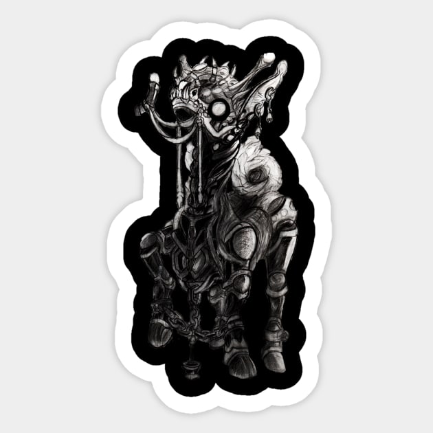 Creepy Llama Sticker by ArachnaVonFenrir